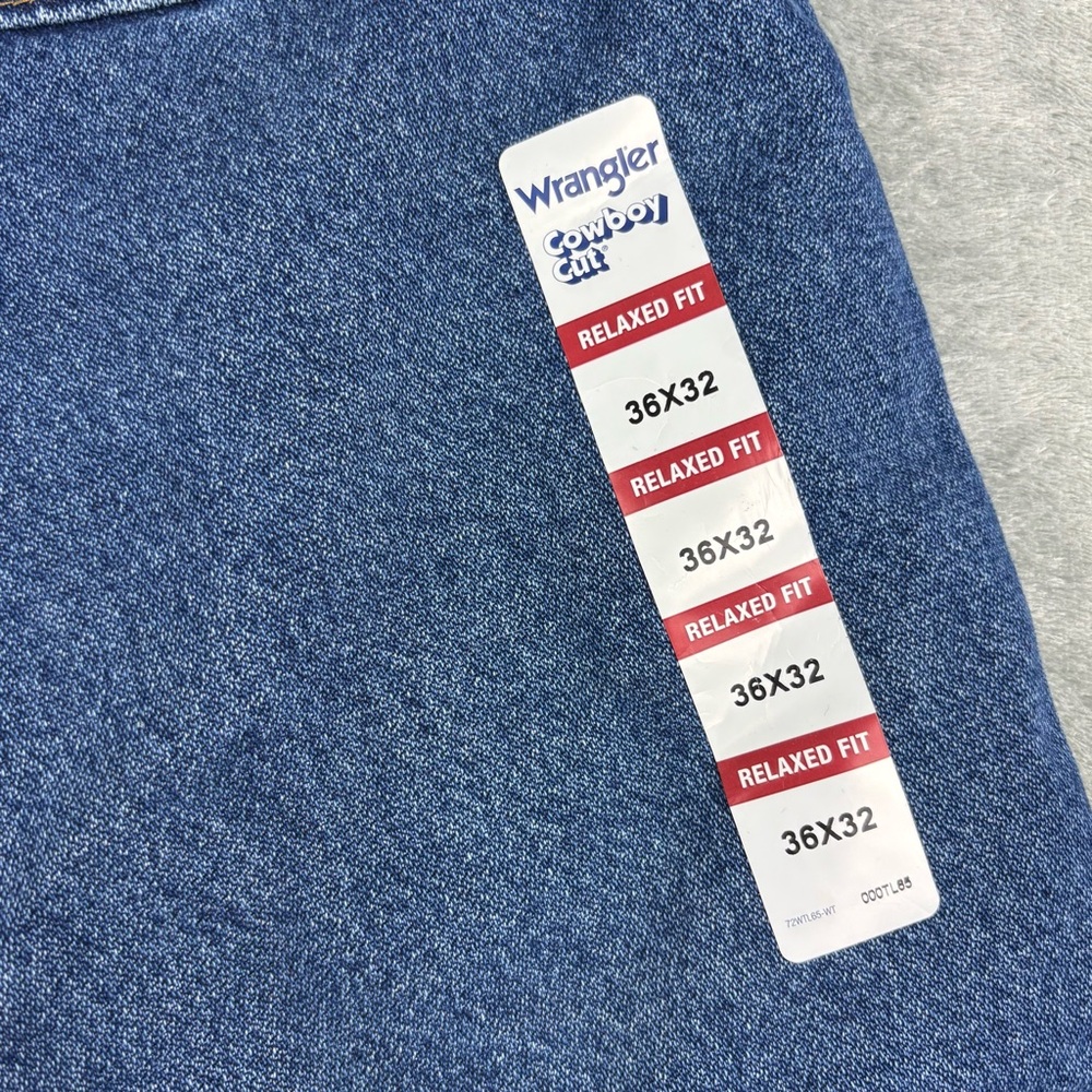 Wrangler Cowboy Cut Jeans Mens 36X32 Blue Relaxed Fit High Rise Denim NWT - Picture 13 of 15